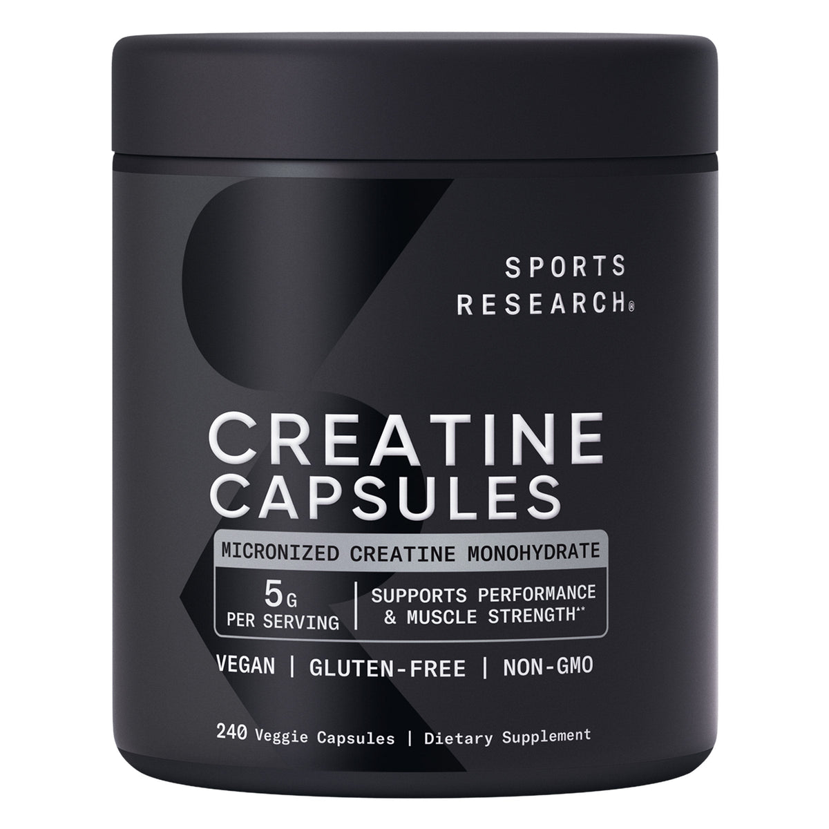 미국직구 영양제 Sports Research Creatine Monohydrate 5 grams, 240-count Veggie Capsules