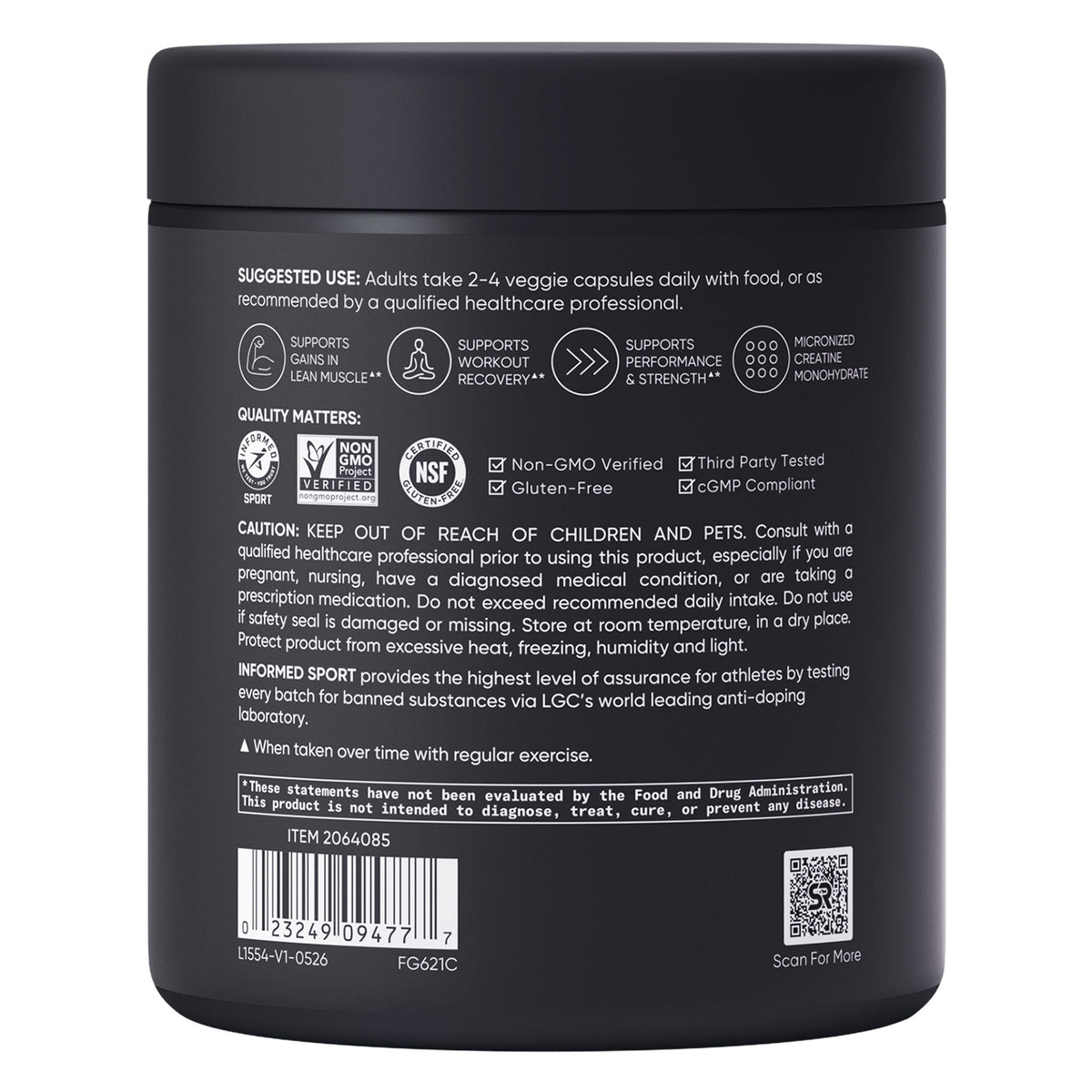 미국직구 영양제 Sports Research Creatine Monohydrate 5 grams, 240-count Veggie Capsules
