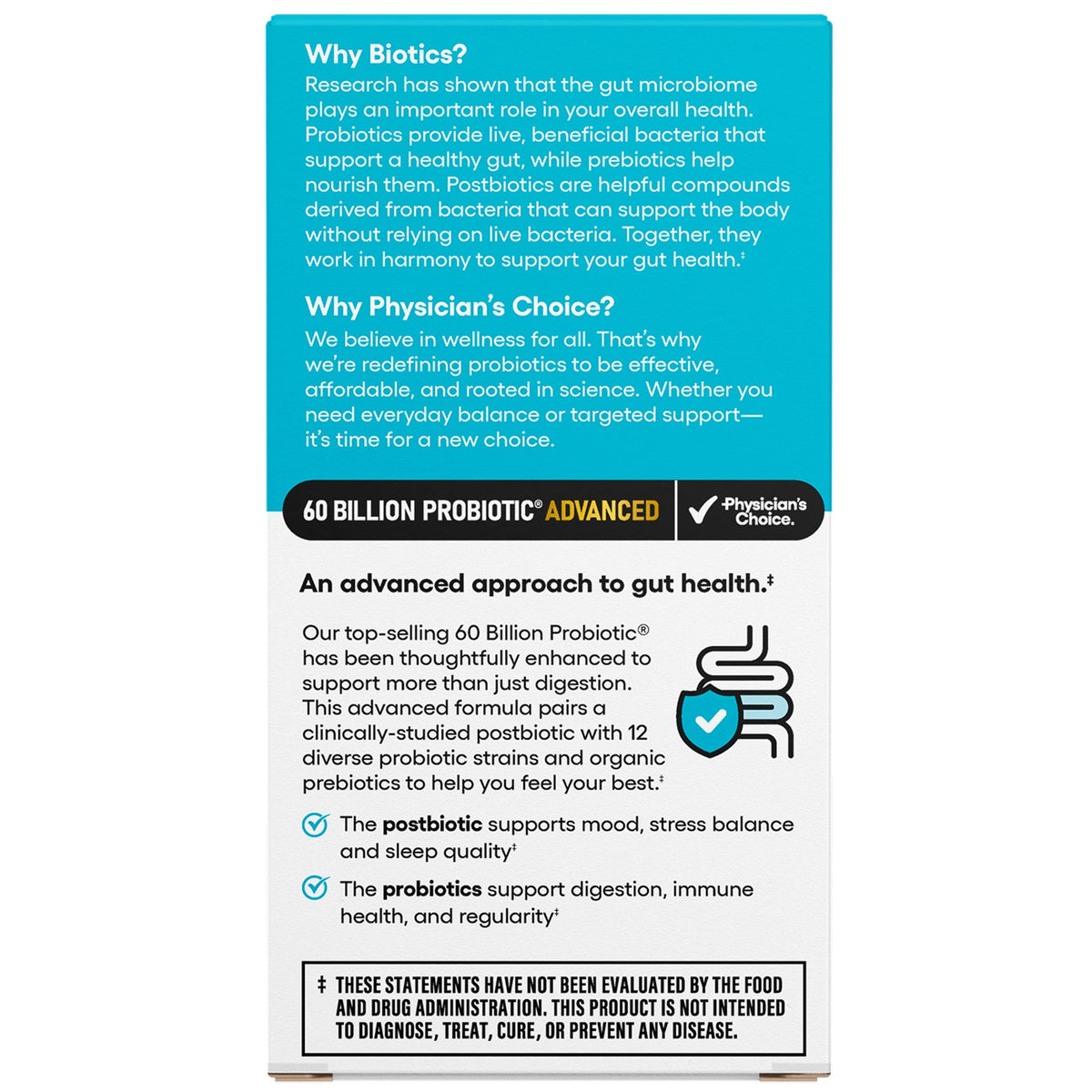 미국직구 피지션스초이스 유산균 Physician's Choice Advanced 60 Billion Probiotic, 75 Capsules