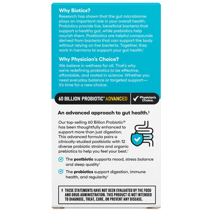 미국직구 피지션스초이스 유산균 Physician's Choice Advanced 60 Billion Probiotic, 75 Capsules