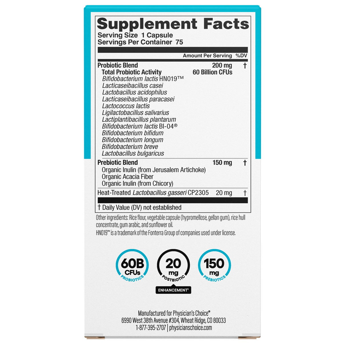 미국직구 피지션스초이스 유산균 Physician's Choice Advanced 60 Billion Probiotic, 75 Capsules