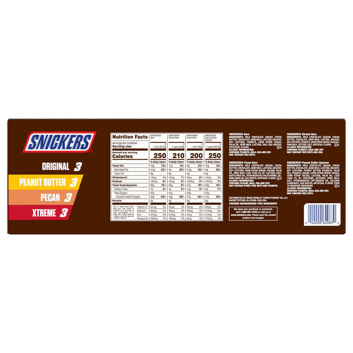 미국직구 스니커즈 Satisfying Mix, Variety Pack, 1.65 oz, 12 ct