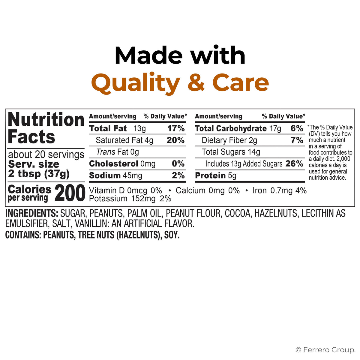 미국직구 Nutella Peanut Spread with Cocoa, 26.5 oz, 2 ct