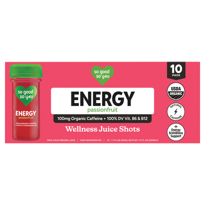 미국직구 So Good So You Organic Energy Wellness Juice Shots, Passionfruit, 1.7 fl oz, 10 ct