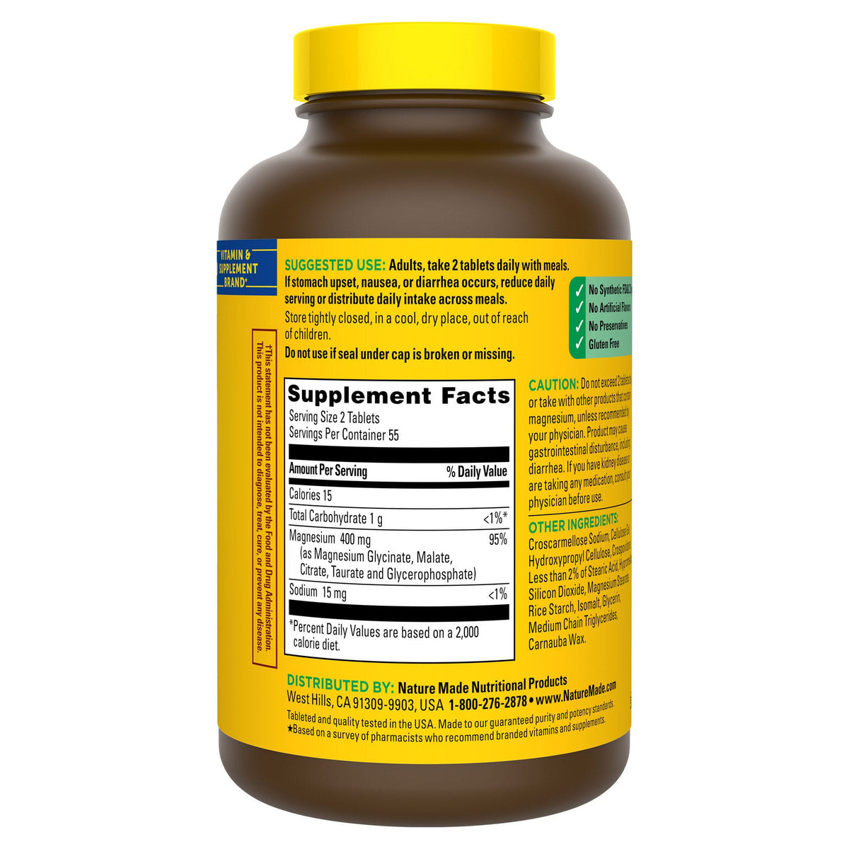 미국직구 네이처메이드 마그네슘 Nature Made Advanced Magnesium Complex, 110 Tablets