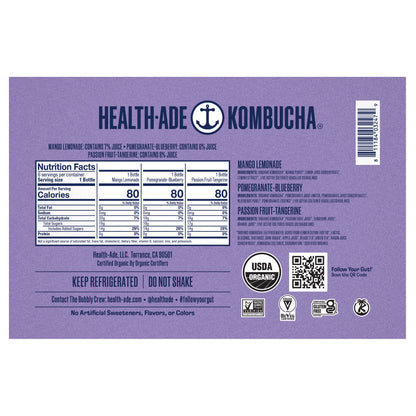 미국직구 Health-Ade Organic Kombucha, Fruity Fusion Variety Pack, 16 fl oz, 6 ct