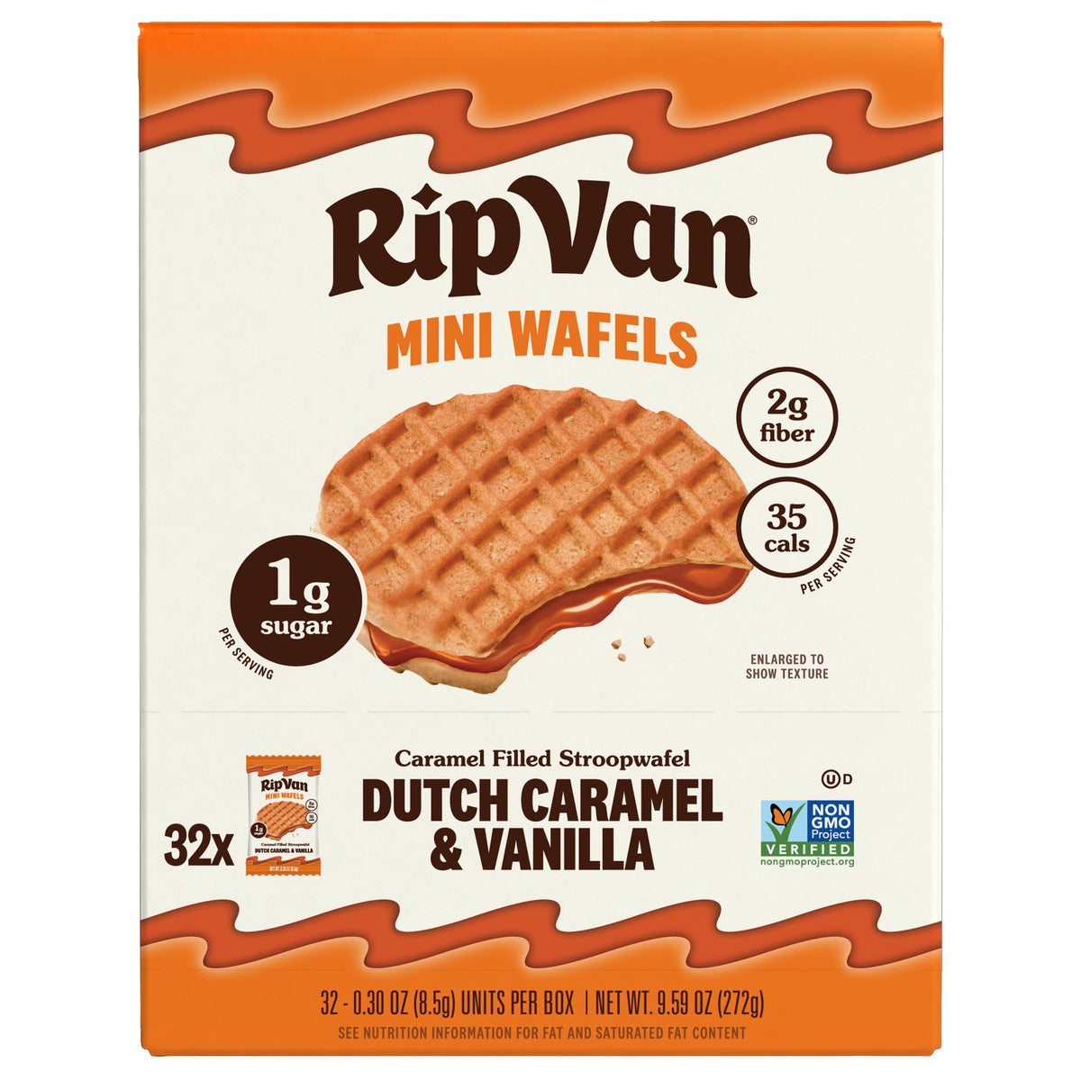 미국직구 닐라 Rip Van Mini Wafels, Dutch Caramel and Va, 0.3 oz, 32 ct