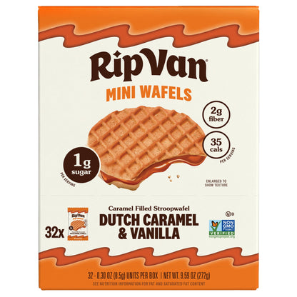 미국직구 닐라 Rip Van Mini Wafels, Dutch Caramel and Va, 0.3 oz, 32 ct