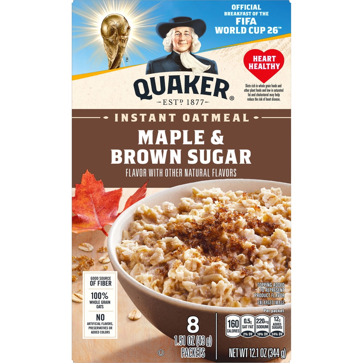미국직구 Quaker Instant Oatmeal 28g 2팩 / Quaker Instant Oatmeal Maple Brown Sugar 12 28g 8 Pac 2