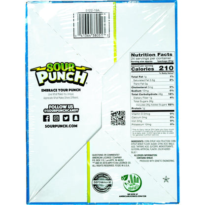 미국직구 Sour Punch Straws, Blue Raspberry, 2 oz, 24 ct