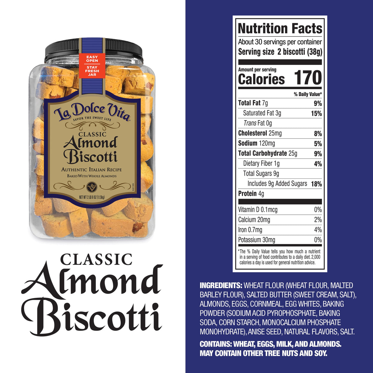 미국직구 La Dolce Vita Classic Almond Biscotti, 40 oz