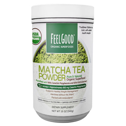 미국직구 영양제 FEELGOOD Organic Superfoods Matcha Tea Powder, 16 oz