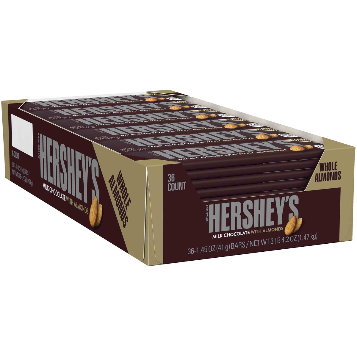 미국직구 허쉬, Milk Chocolate with Almonds, 1.45 oz, 36 ct