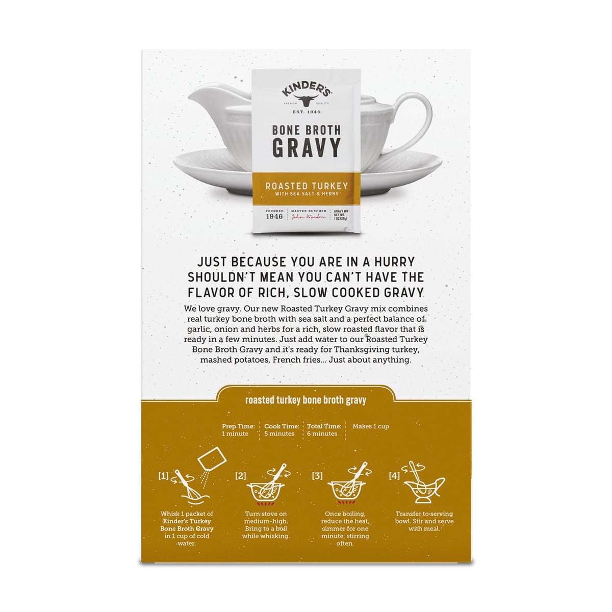 미국직구 Kinder's Roasted Turkey 113g / Kinder's Roasted Turkey Bone Broth Gravy Mix, 113g 4