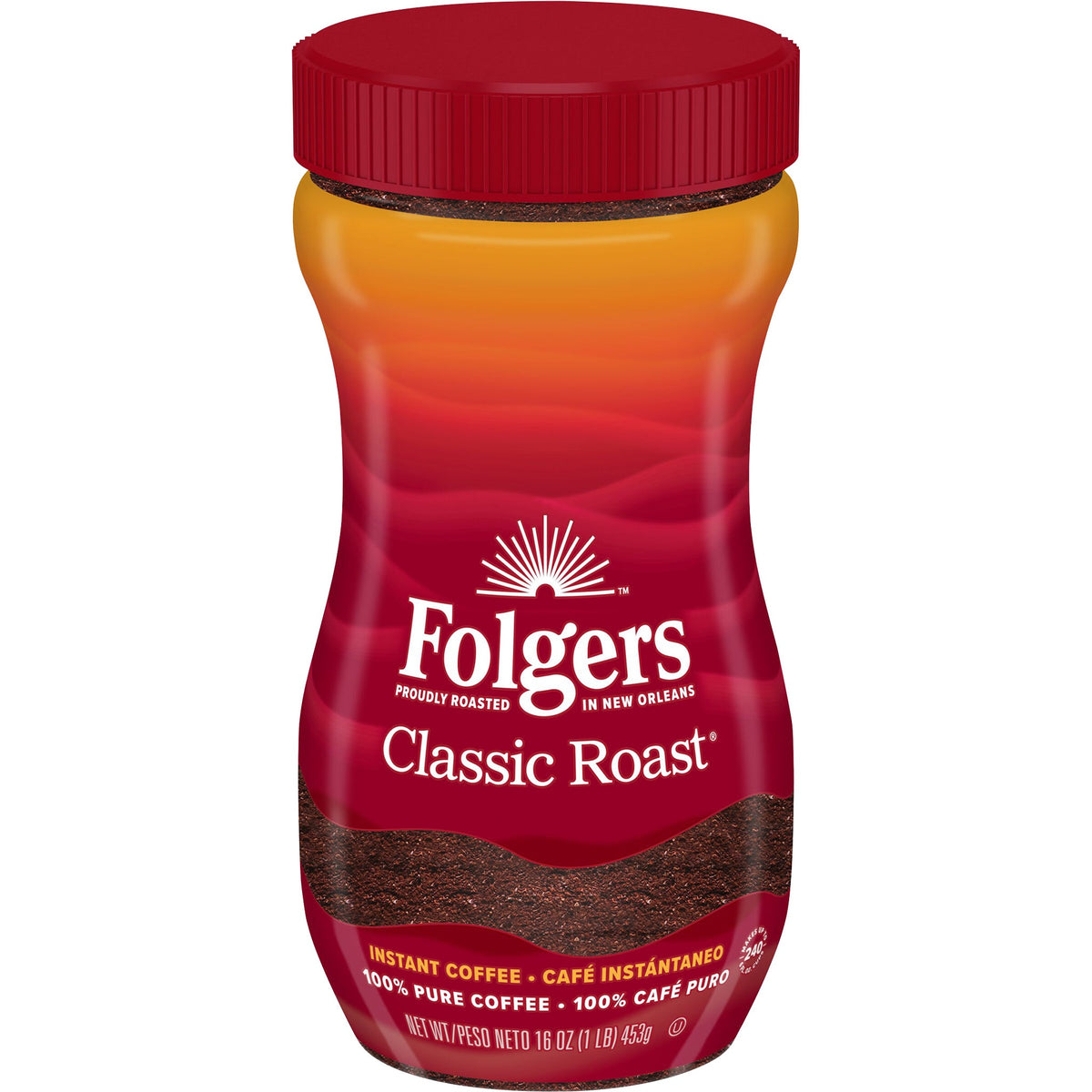 미국직구 Folgers Instant Coffee Crystals, Classic, Medium Roast, 16 oz