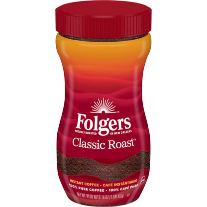 미국직구 Folgers Instant Coffee Crystals, Classic, Medium Roast, 16 oz
