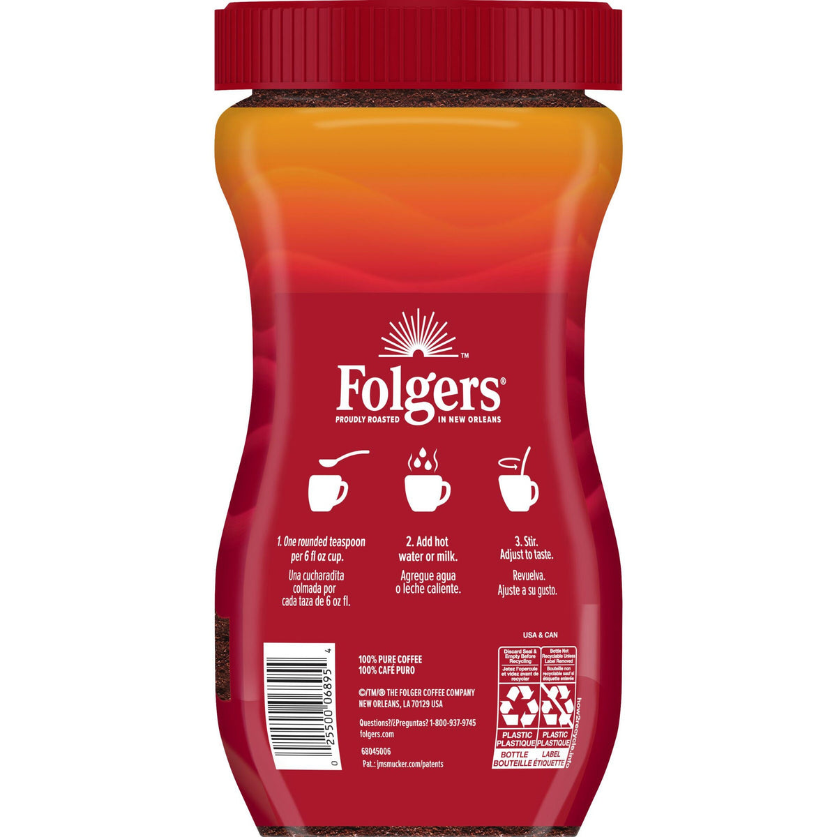 미국직구 Folgers Instant Coffee Crystals, Classic, Medium Roast, 16 oz