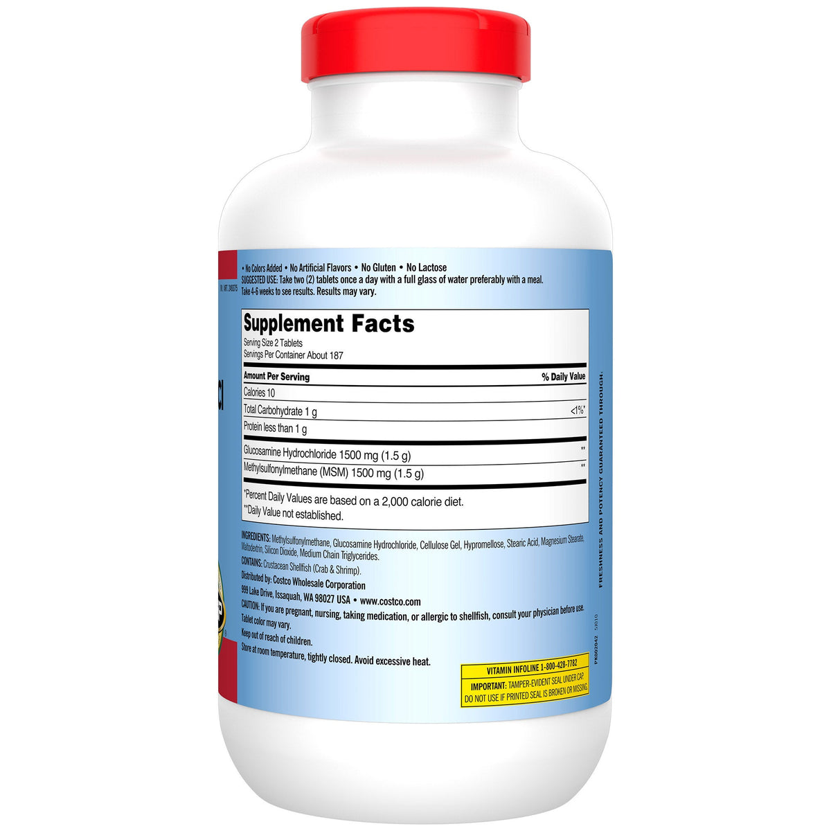 미국직구 커클랜드 관절 영양제 Kirkland Signature Glucosamine with MSM, 375 Tablets