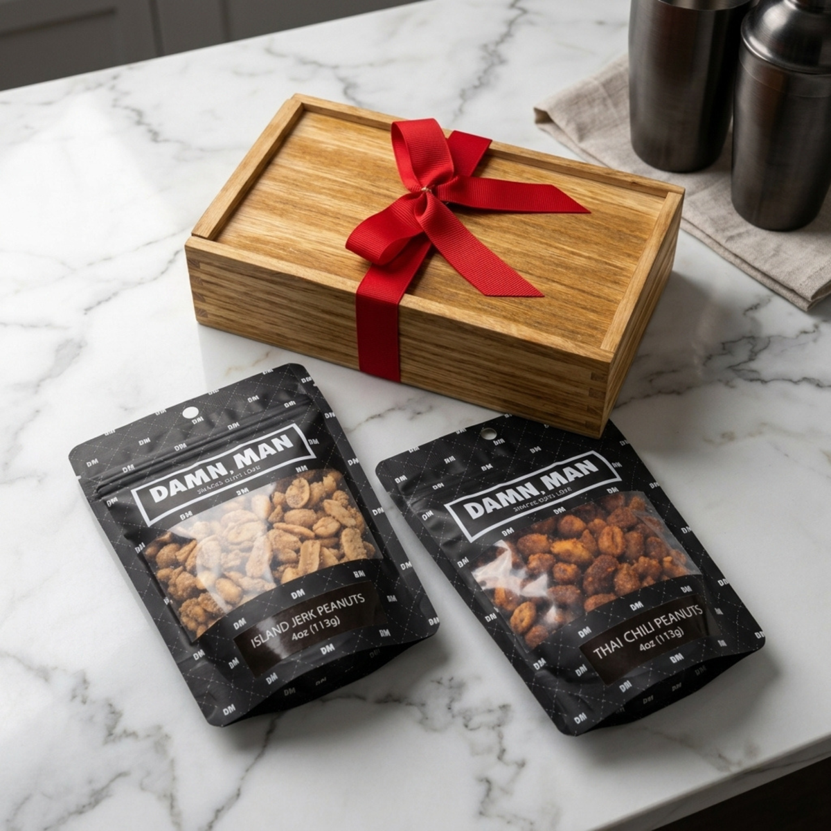미국직구 Damn Man Spicy 견과 113g / Damn Man Spicy Nut Sampler Gift Box - 2 Resealable Bags of S 4