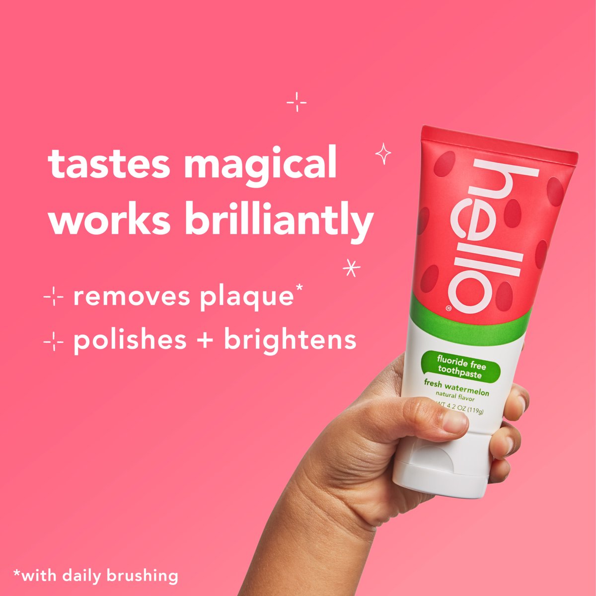 미국직구 hello Fresh Watermelon 119g / hello Fresh Watermelon Fluoride Free Kids Toothpaste, 1 5