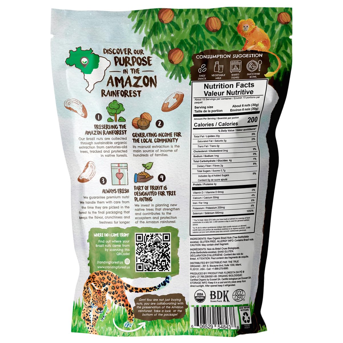 미국직구 Forest Up 견과 425g / Forest Up Organic Brazil Nuts 425g Raw Whole Unsalted Kosher Glut 5