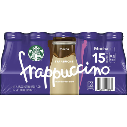 미국직구 Starbucks Frappuccino Chilled Coffee Drink, Mocha, 9.5 fl oz, 15 ct