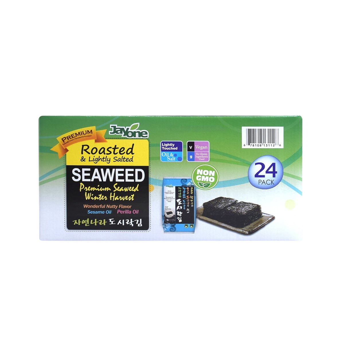 미국직구 Jayone Roasted & 5g / Jayone Roasted & Lightly Salted Seaweed, 5g, 24 pk. 5