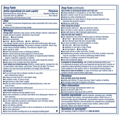 미국직구 애드빌PM Advil PM Ibuprofen Caplets Dispenser Box, 2 caplets, 50-count