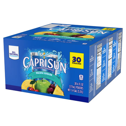 미국직구 카프리썬 Flavored with Other Natural Flavor Juice Drink Blend, 30 Pouches, for School Lunches and On-the-Go Hydration, Pacific Cooler, All Natural In