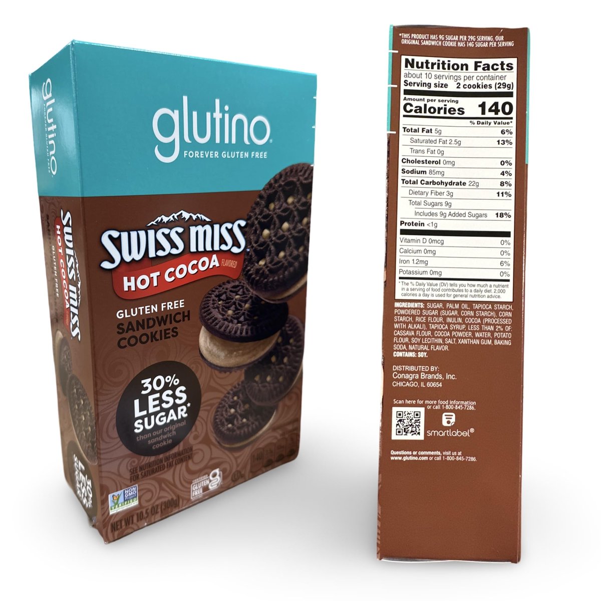 미국직구 3x Glutino Swiss 과자 6g 8팩 / 3x | Glutino Swiss Miss Hot Cocoa Sandwich Cookies, Glute 3
