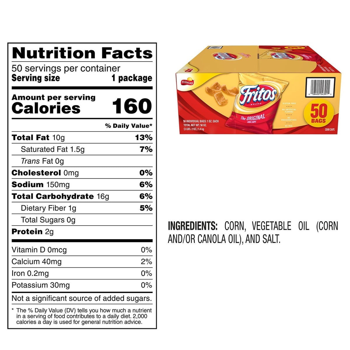 미국직구 Fritos The 28g / Fritos The Original Corn Chip, 28g, 50 pk. 2