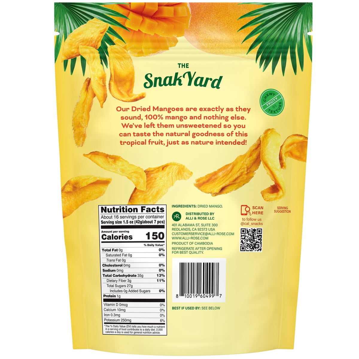미국직구 SnakYard Dried Mangoes 680g / SnakYard Dried Mangoes, Unsweetened, 680g 2