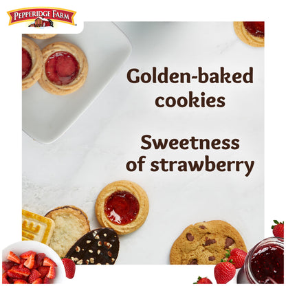 미국직구 페퍼리지팜 Verona Strawberry Thumbprint Cookies, 6.75 oz Bag (18 Cookies)