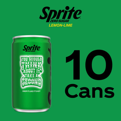 미국직구 스프라이트 Zero Sugar Lemon-Lime Caffeine Free Soda Pop Fridge Pack Mini Cans, 7.5 fl oz, 10 Pack