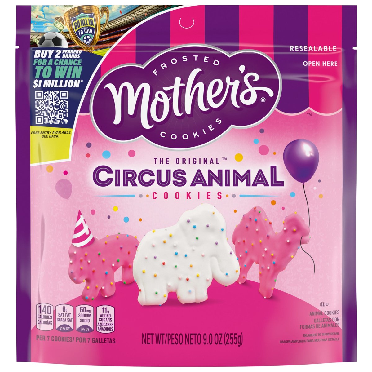미국직구 Mother's 과자 255g / Mother's Original Circus Animal , Frosted Animal Cookies with Rain 4