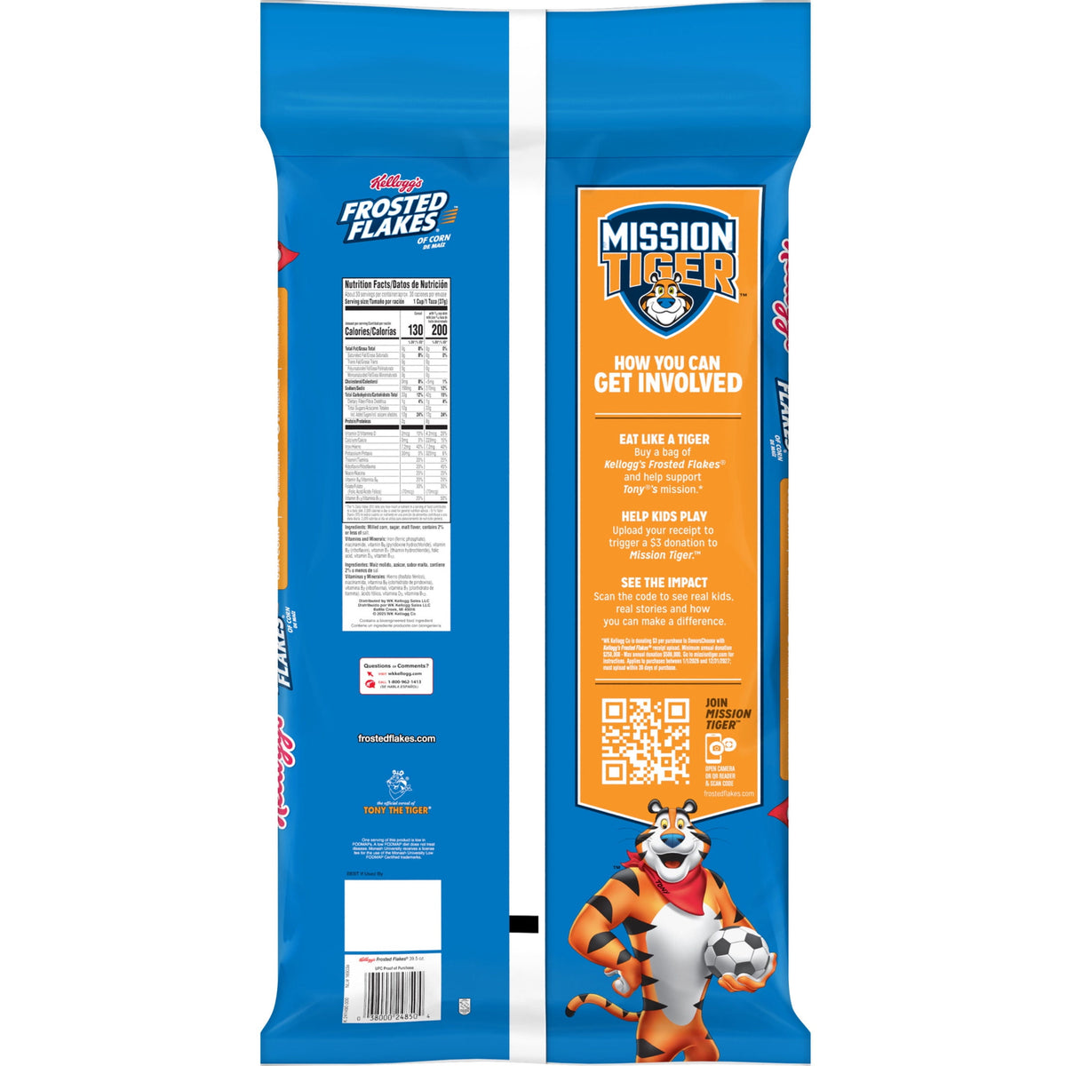 미국직구 프로스티드 플레이크 Kellogg's  Original Breakfast Cereal, 8 Vitamins and Minerals Bag, 39.5 oz
