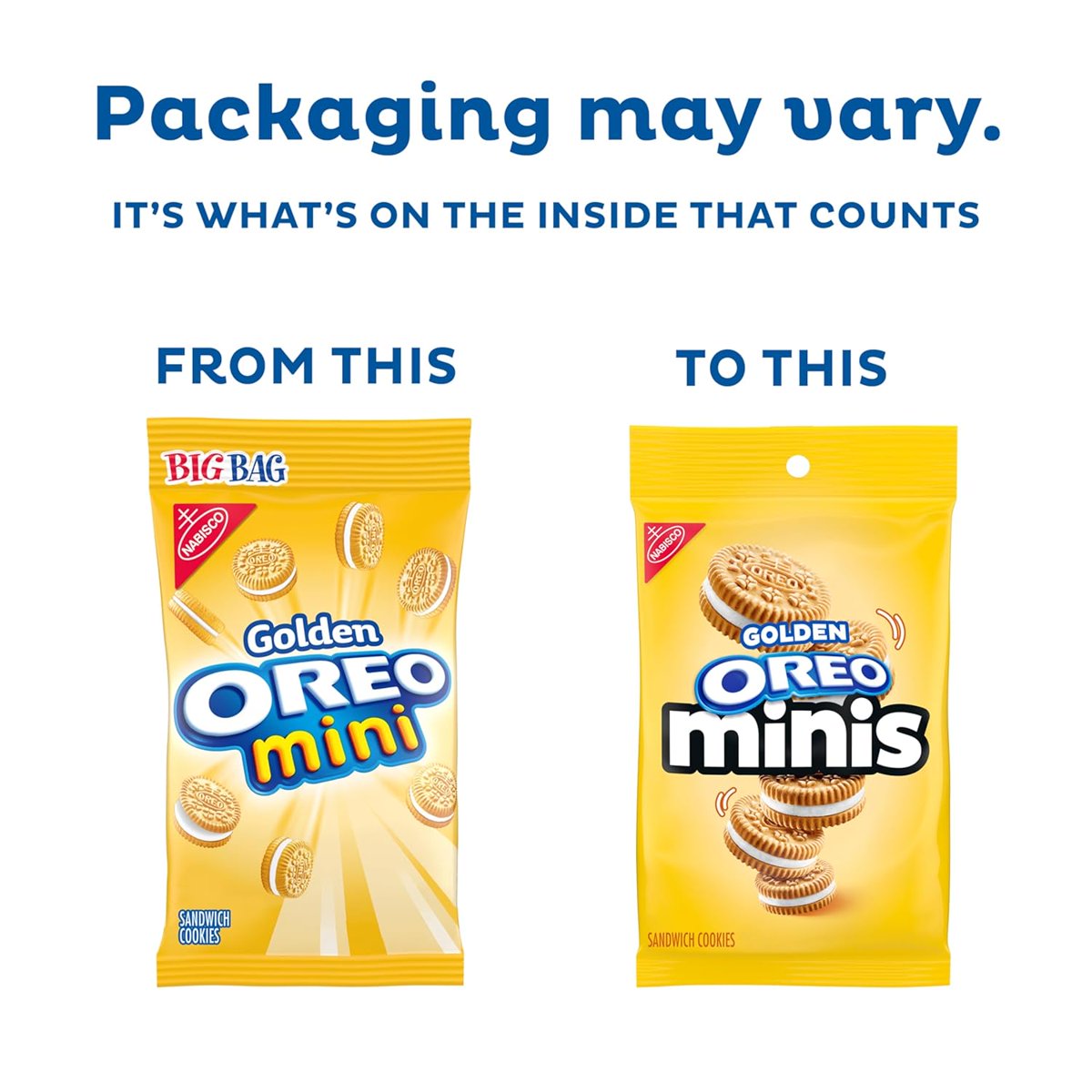 미국직구 2 Pack 과자 85g 2팩 / 2 Pack - OREO Minis Golden Sandwich Cookies, 12 - 85g Bags 2