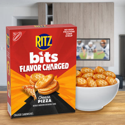 미국직구 리츠 Bits Flavor Charged Cheese Pizza Sandwich Crackers, Lunch Snacks, 8.8 oz
