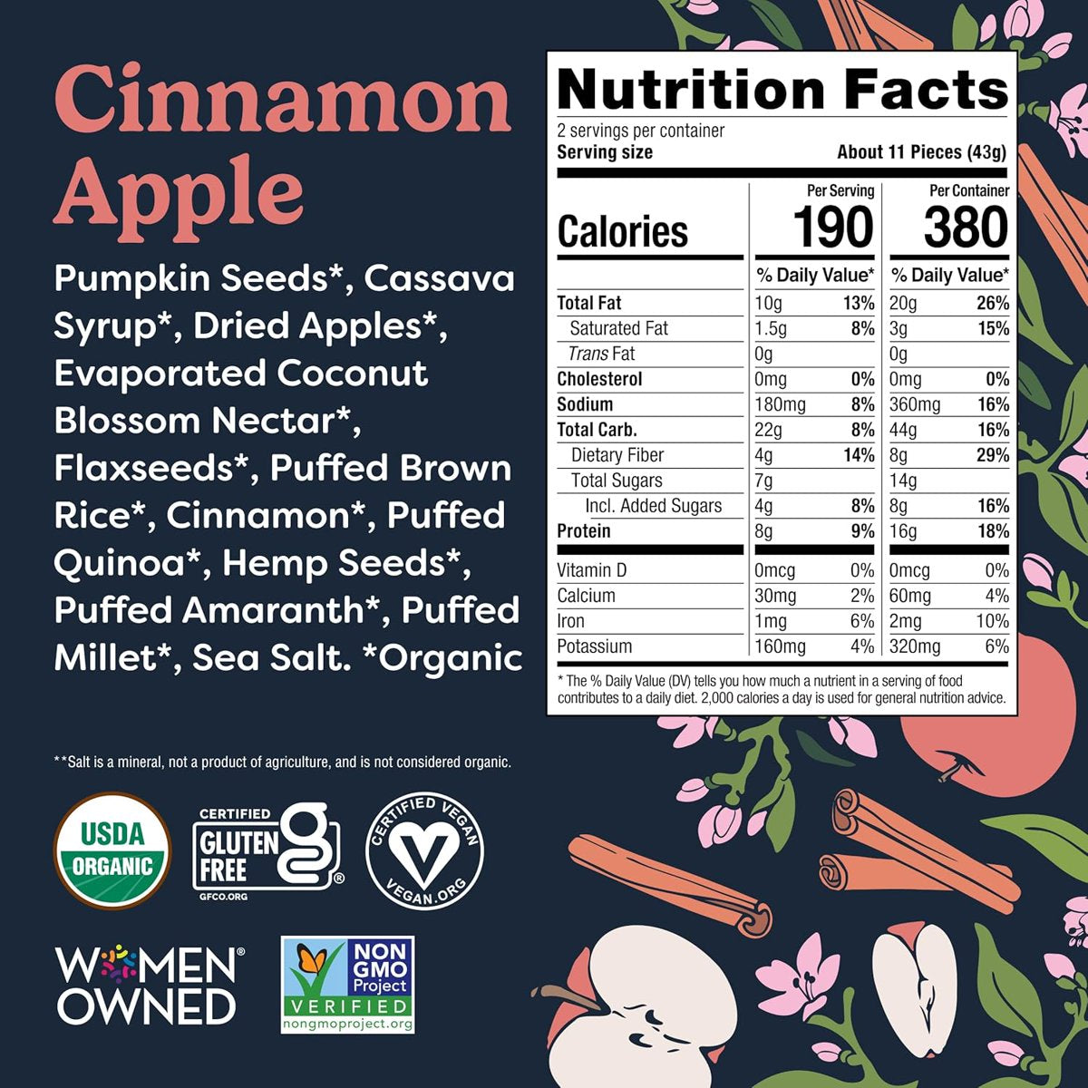 미국직구 85g 12팩 / (Pack Of 12) Tosi Puffs Crispy Cinnamon Apple 85g 2