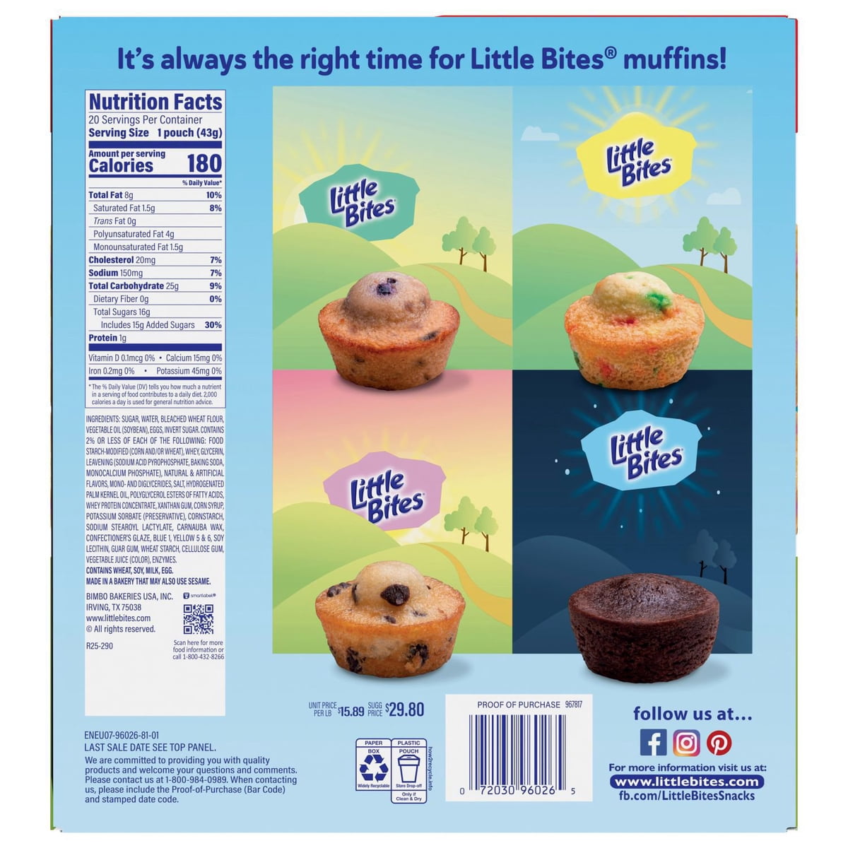 미국직구 Entenmann's Little Bites 43g / Entenmann's Little Bites Party Cake Muffins, 43g, 20 p 5