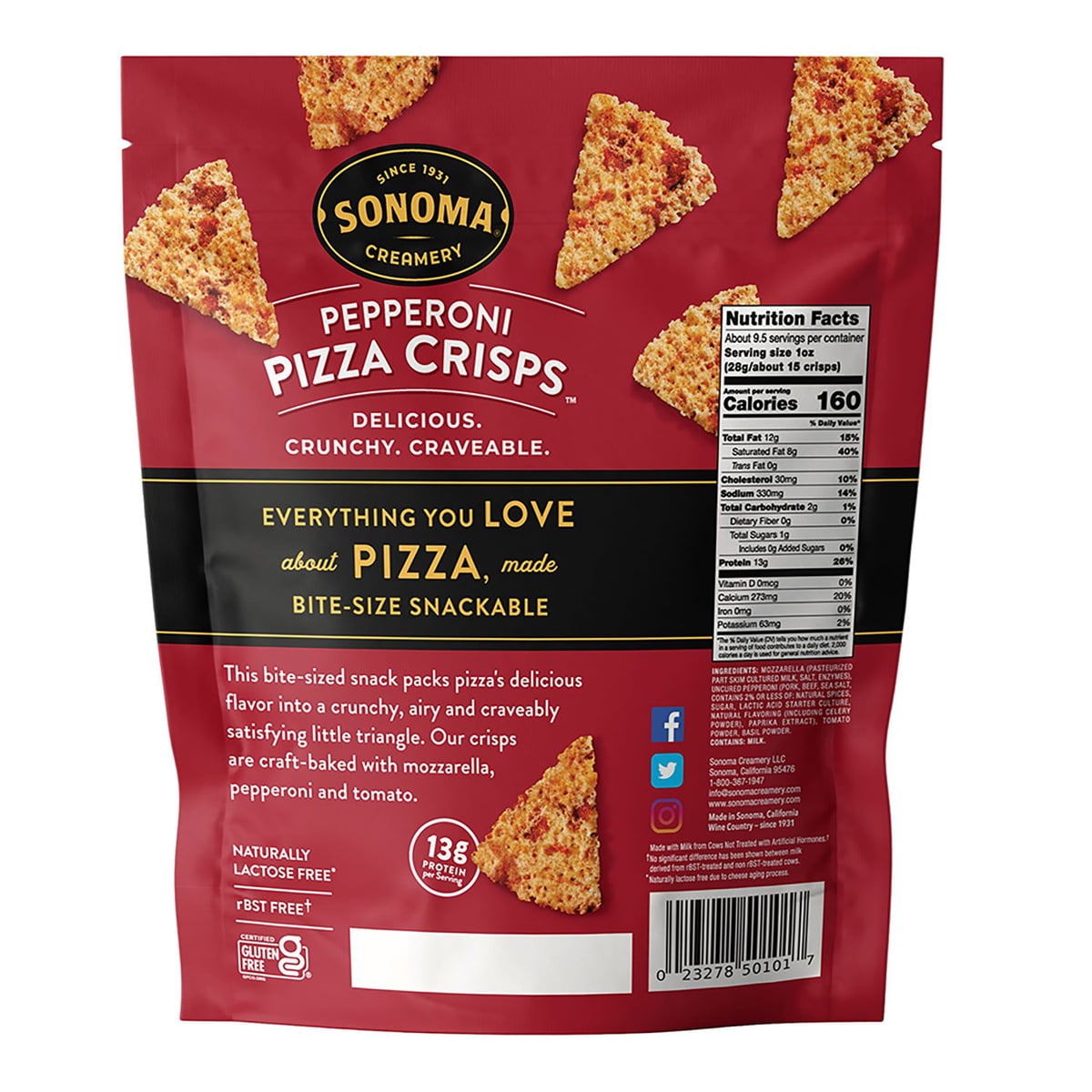 미국직구 Sonoma Creamery Pepperoni 148ml / Sonoma Creamery Pepperoni Pizza Cheese Crisps 9 148 2