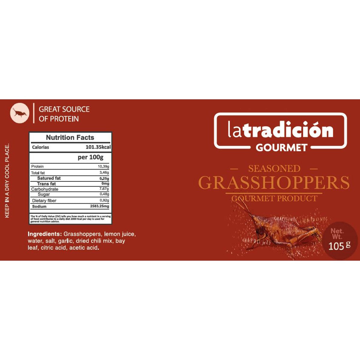 미국직구 La Tradicion Oaxacan 105g / La Tradicion Oaxacan Seasoned Grasshoppers (Adobo Flavor) 3