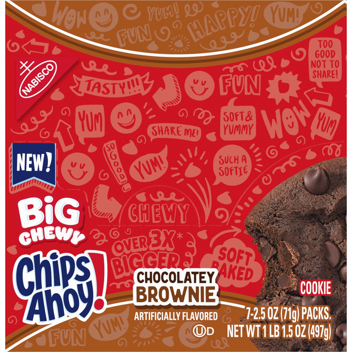 미국직구 CHIPS AHOY CHEWY 과자 496g / CHIPS AHOY! CHEWY BROWNIE BIG COOKIES 496g 2