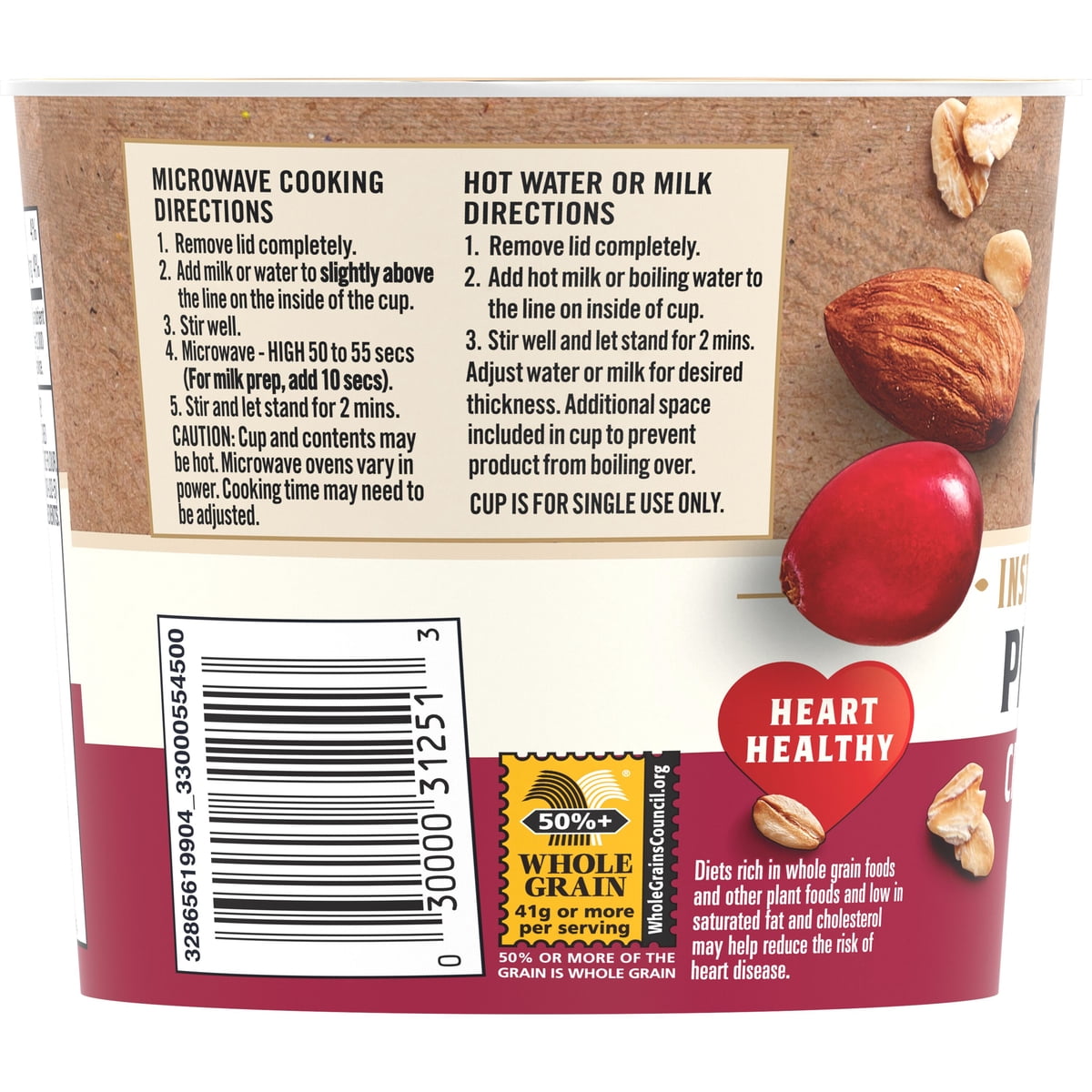 미국직구 Quaker Select Starts 견과 62g 2팩 / Quaker Select Starts Cranberry Almond Protein Instan 2