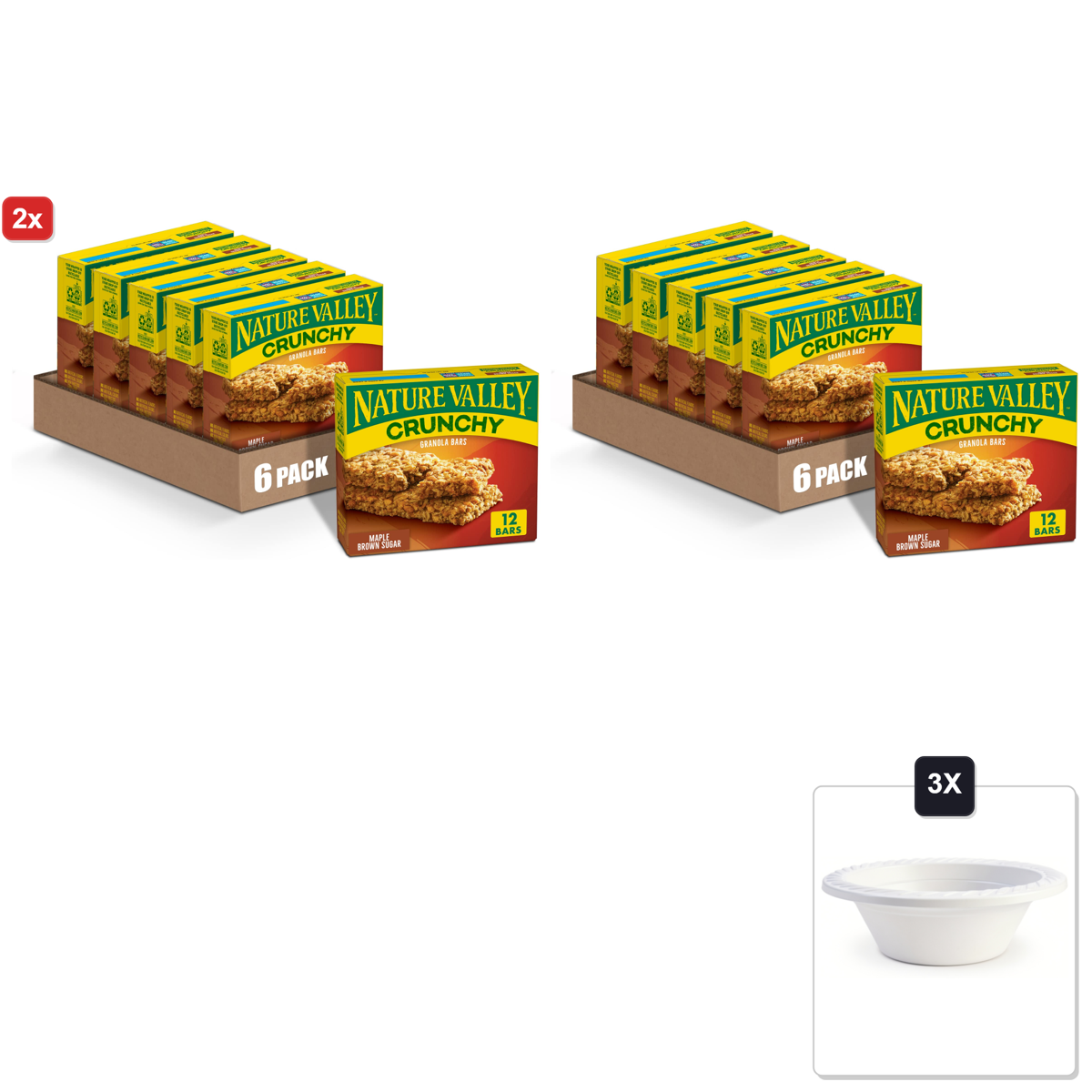 미국직구 2x Nature Valley 340g 6팩 / 2x | Nature Valley Crunchy Granola Bars, Maple Brown Sugar, 6 Count, 1