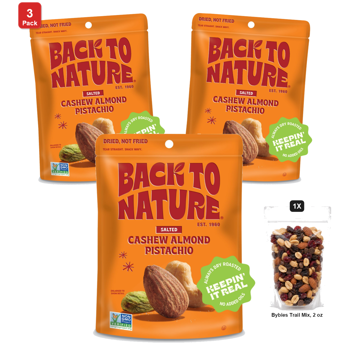미국직구 3 Pack Back 견과 255g 3팩 / 3 Pack | Back to Nature Nut Mix, Cashew, Almond and Pistachio Blend, D 1