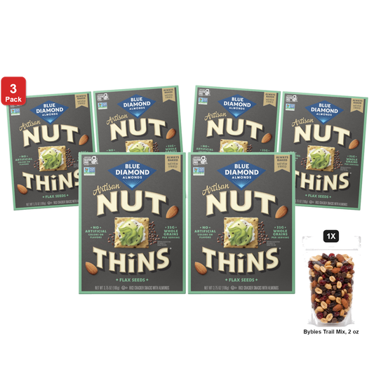 미국직구 3 Pack Blue 견과 106g 3팩 / 3 Pack | Blue Diamond Artisan Flax Seeds Nut-Thins Rice Crackers, 2 Bo 1