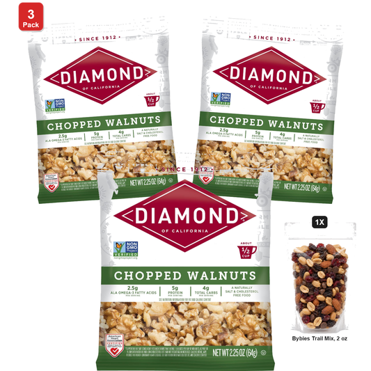 미국직구 3 Pack Diamond 견과 64g 3팩 / 3 Pack | Diamond of California Chopped Walnuts, 12 Bags x 64g Each,  1