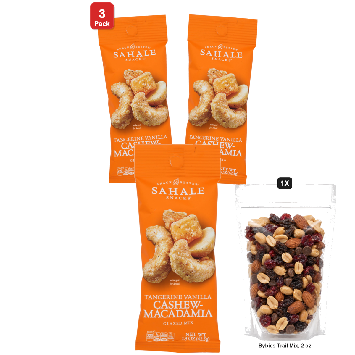 미국직구 3 Pack Sahale 견과 43g 3팩 / 3 Pack | Sahale Snacks Tangerine Vanilla Cashew Glazed Nut Mix, 9 Bag 1