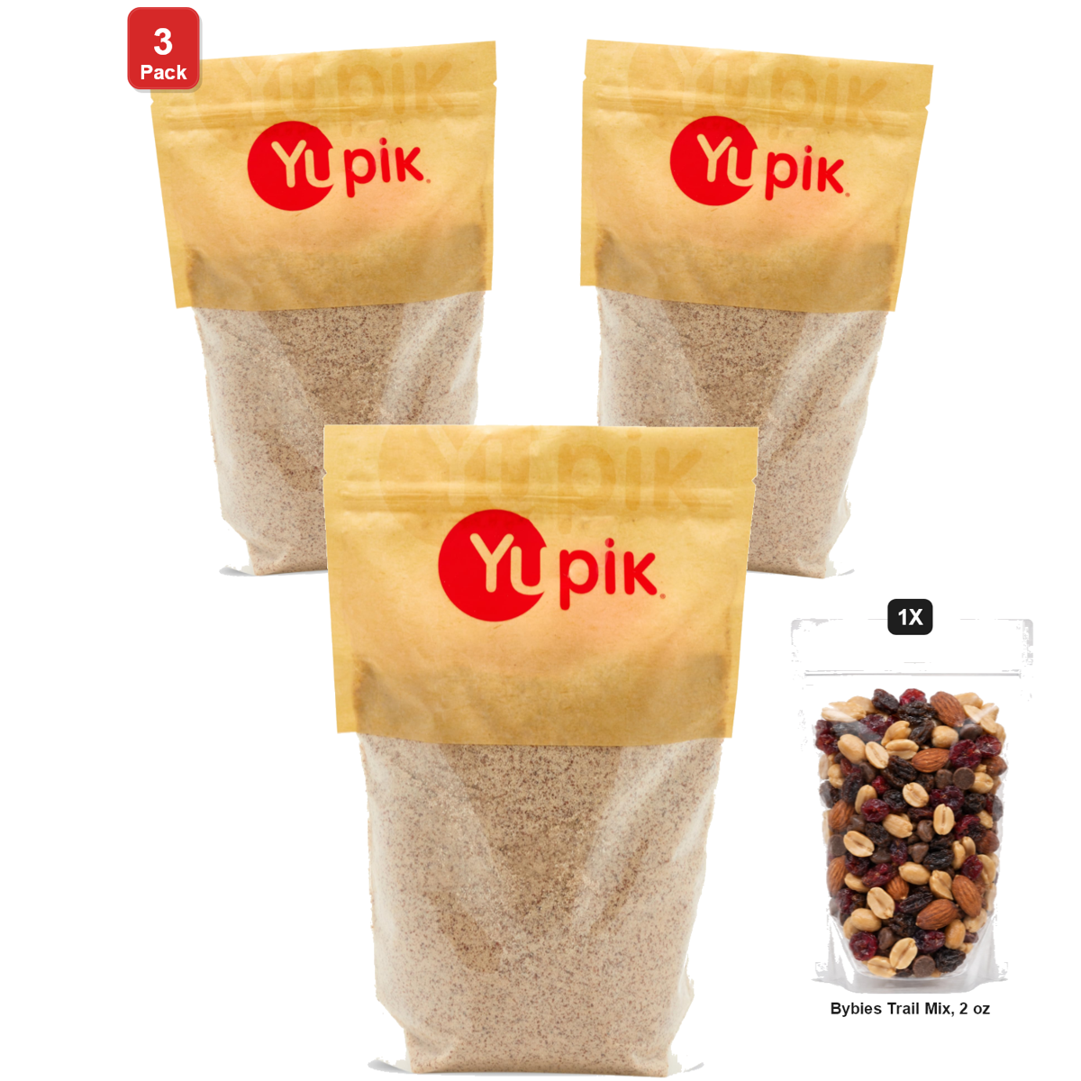 미국직구 3 Pack Yupik 견과 57g 3팩 / 3 Pack | Yupik Ground Almond Powder, 1 Bag, 2.2 lb, with Bybies Trail 1